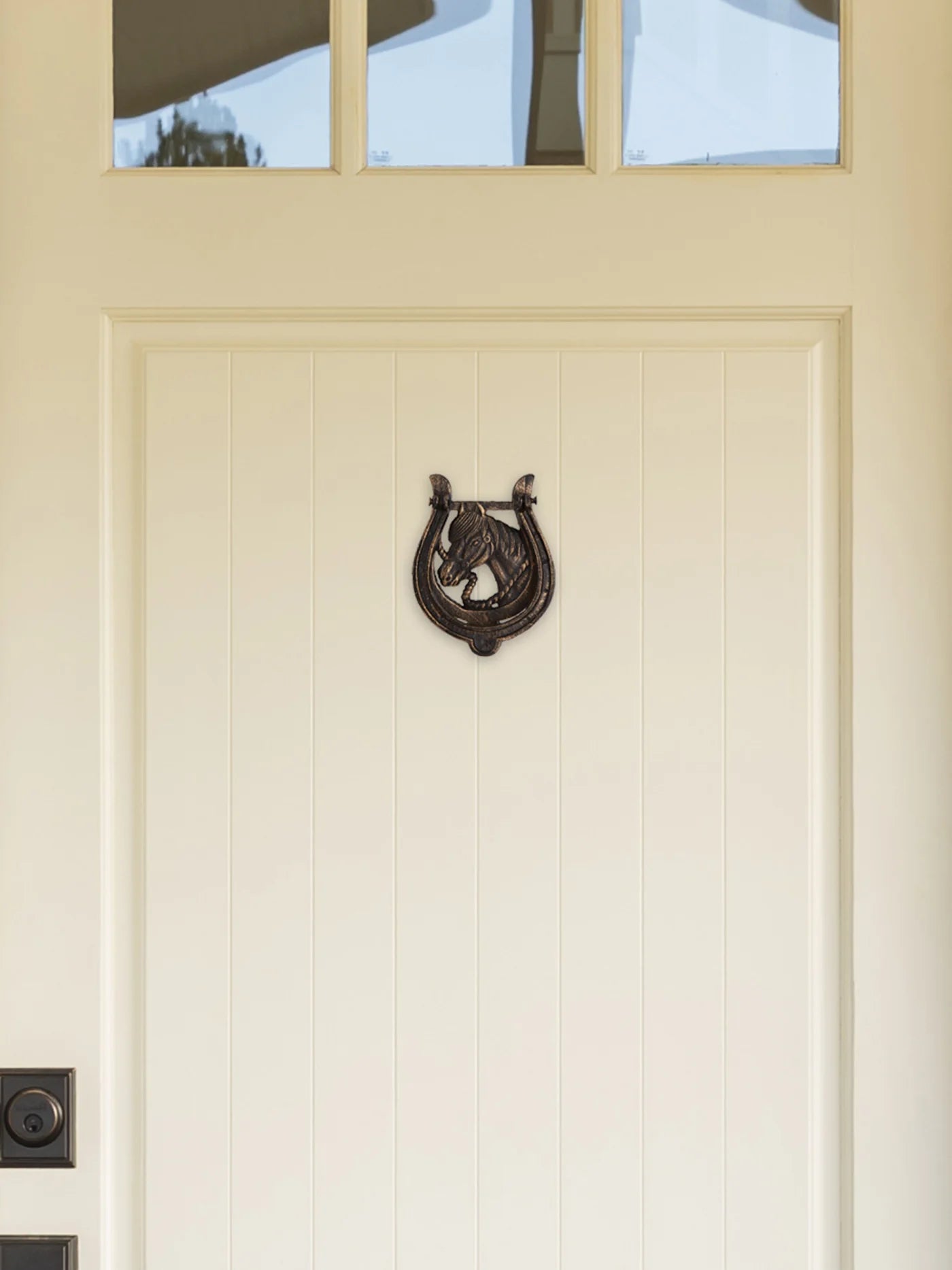 HORSESHOE CAST IRON DOOR KNOCKER