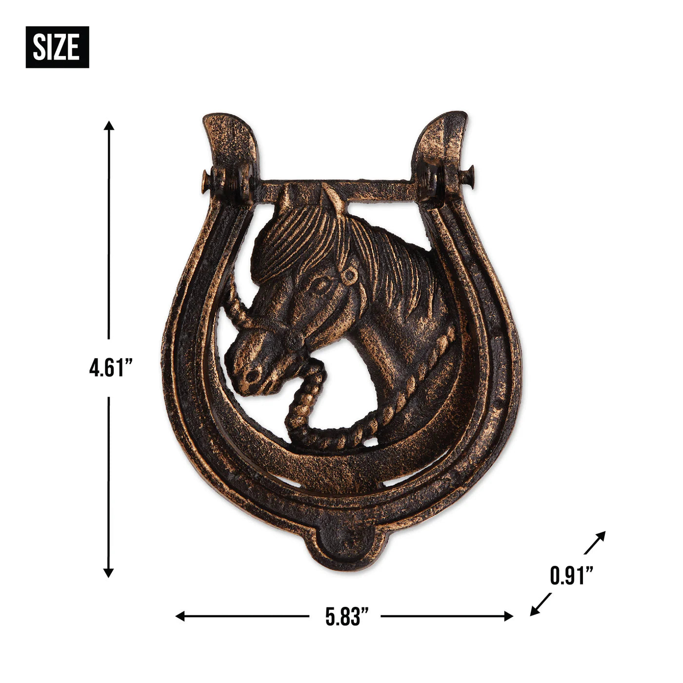 HORSESHOE CAST IRON DOOR KNOCKER