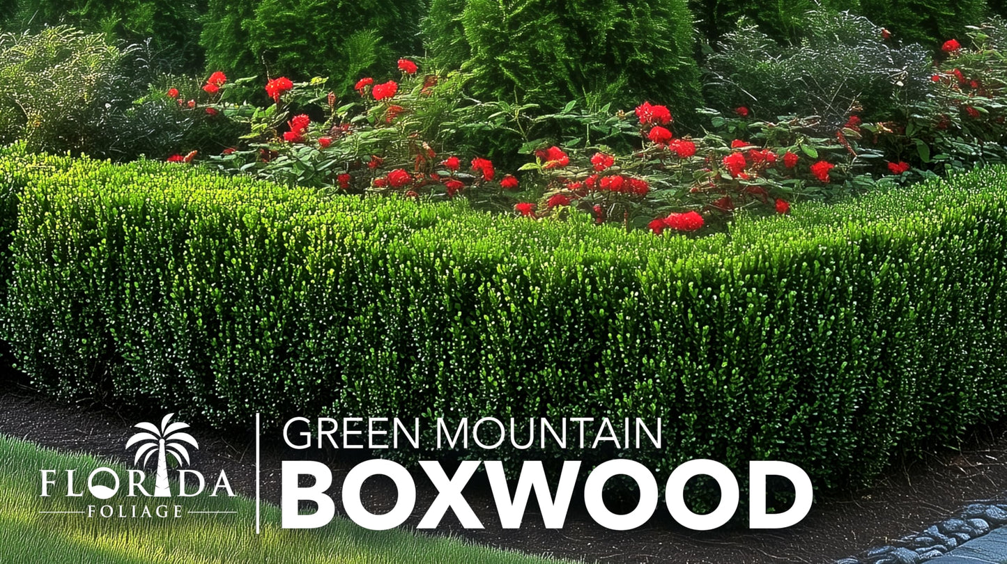 Green Mountain Boxwood | 10 Live Plants | Buxus sempervirens ‘Green Mountain’ | Evergreen Privacy Shrub | Compact Formal Garden Plants