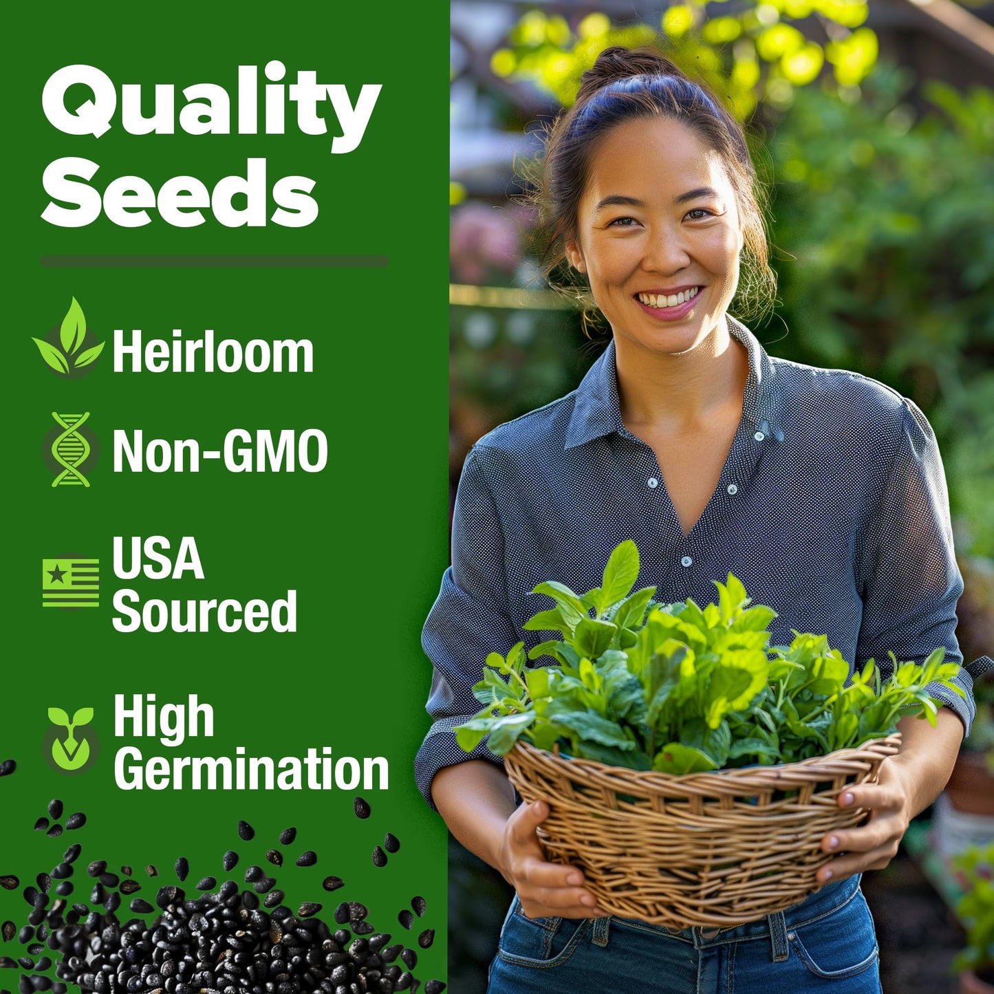 HOME GROWN Non GMO Common Mint Seeds (Bulk Pack) 1,800 Heirloom Herb Seeds, USA Sourced | Ideal for Planting Outdoors or Indoors for a Fresh Mint Tea Garden (Mentha spp)