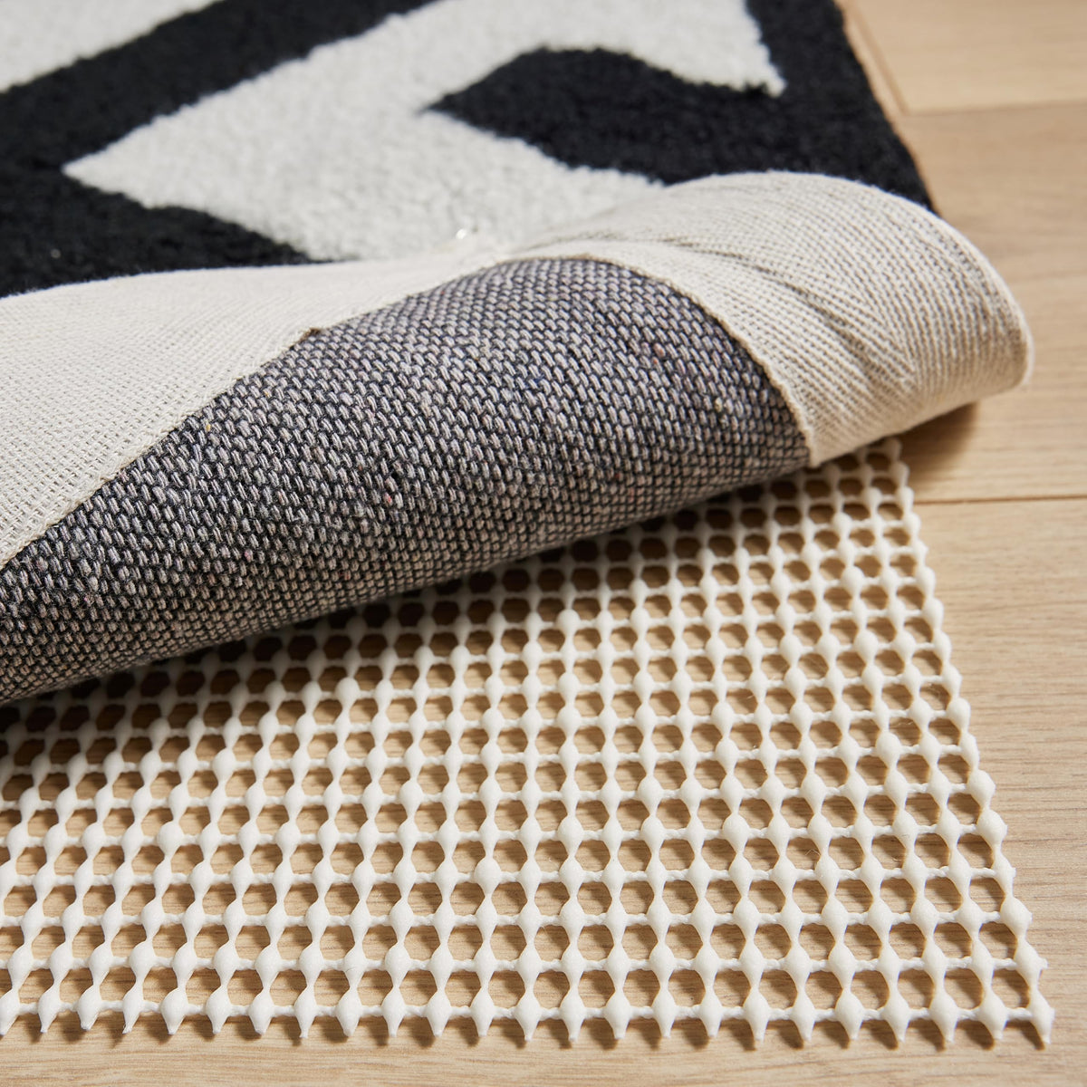 GORILLA GRIP® Slip Resistant Rug Gripper Pads for Hardwood Floor, Cream