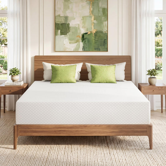 EGOHOME Twin XL Memory Foam Mattress, 10 Inch Bed Mattress in a Box with Cooling Green Tea Gel, Relieve Pressure with Medium Firm Support, CertiPUR-US Certified, 80''L x 38''W, White