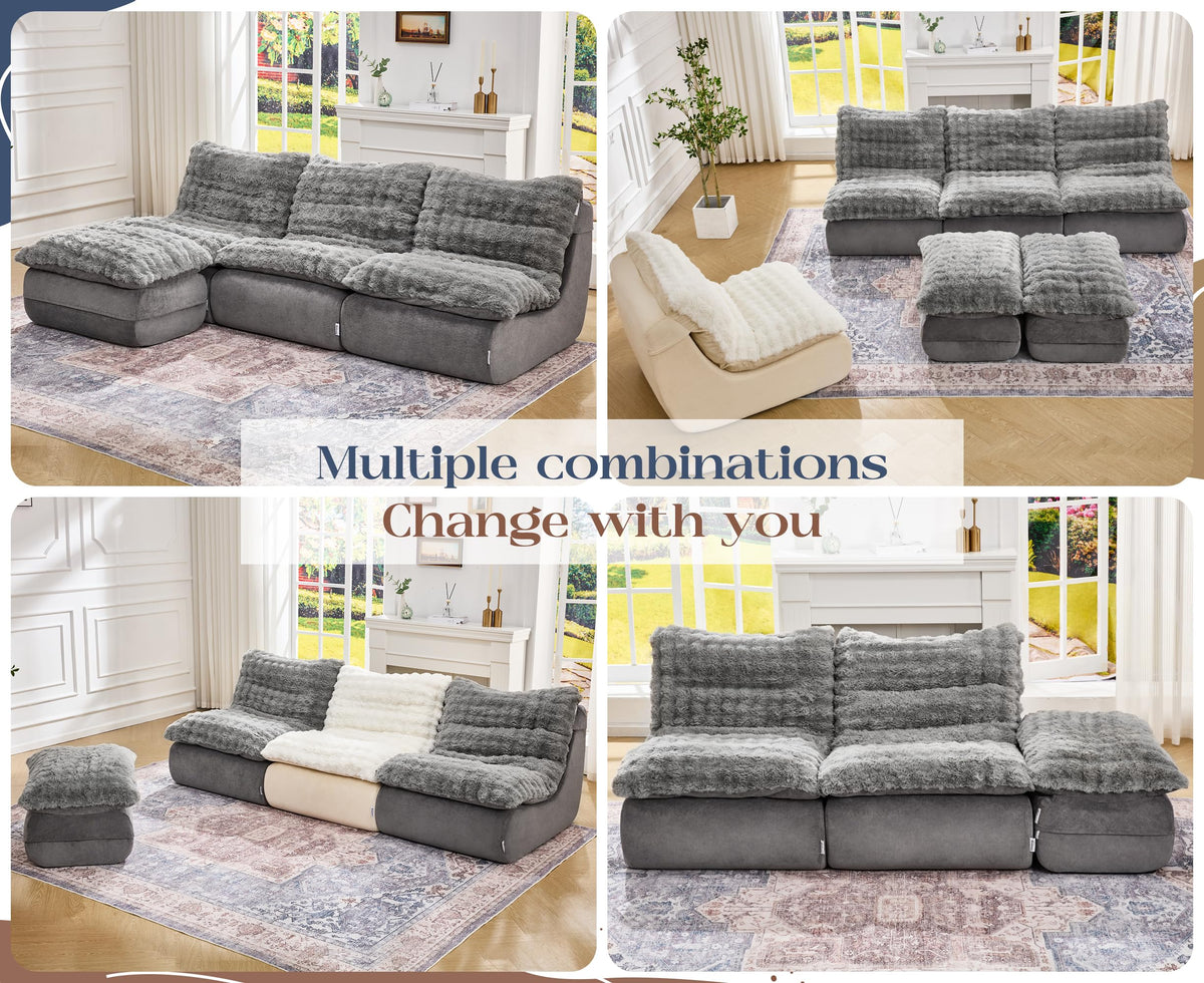 Hobestluk Small Couch Sofa Chaise Lounge Chair Recliner Chair with Footrest