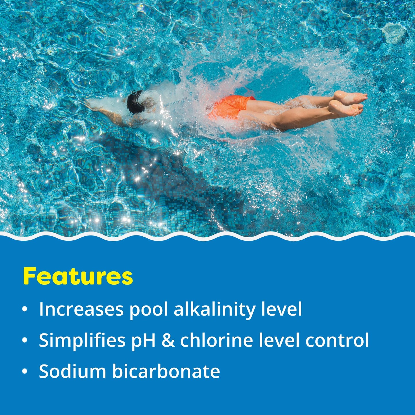 In The Swim Alkalinity Increaser for Swimming Pools - Raises Alkalinity and Balances pH Levels in Your Swimming Pool Water - 100% Sodium Bicarbonate - 50 Pounds