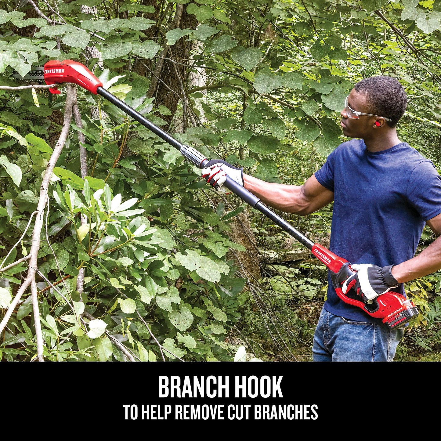 CRAFTSMAN Pole Saw, Pole Saws for Tree Trimming, Cordless V20 Tool-Only Tree Trimmer, Up to 14 Ft Extended Reach (CMCCSP20B)