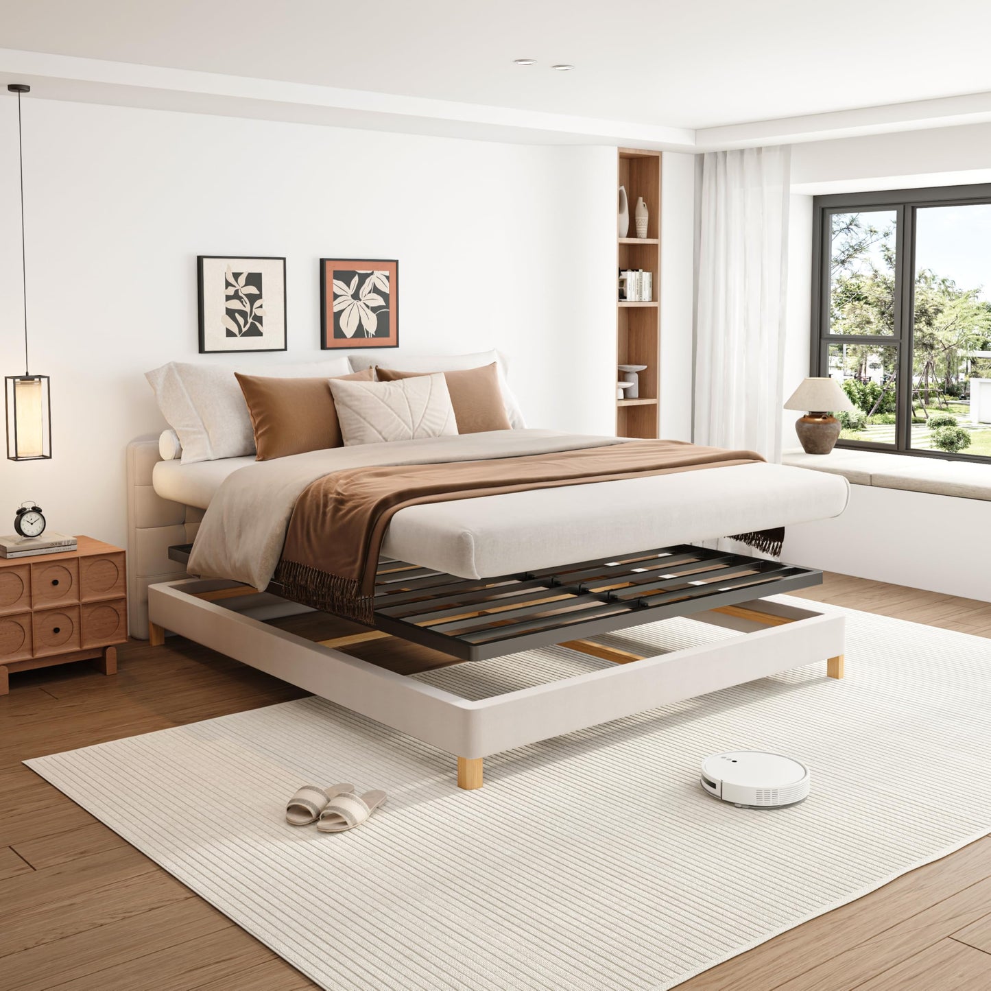2 Inch Full Metal Box Spring with Round Corners, Low Profile bed slat