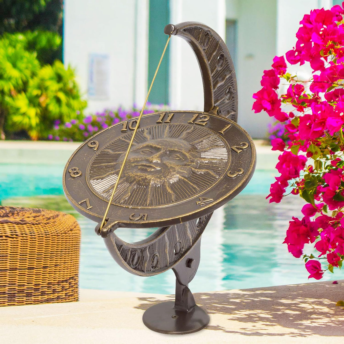 Whitehall Products Sun and Moon Sundial, French Bronze
