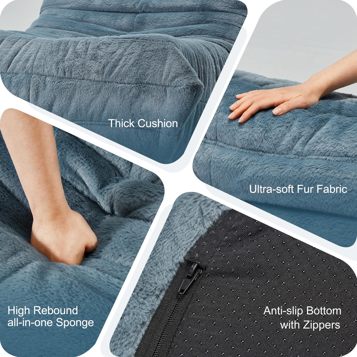 Hobestluk Big Bean Bag Chairs for Adults Fireside BeanBag Couch Togo Sofa