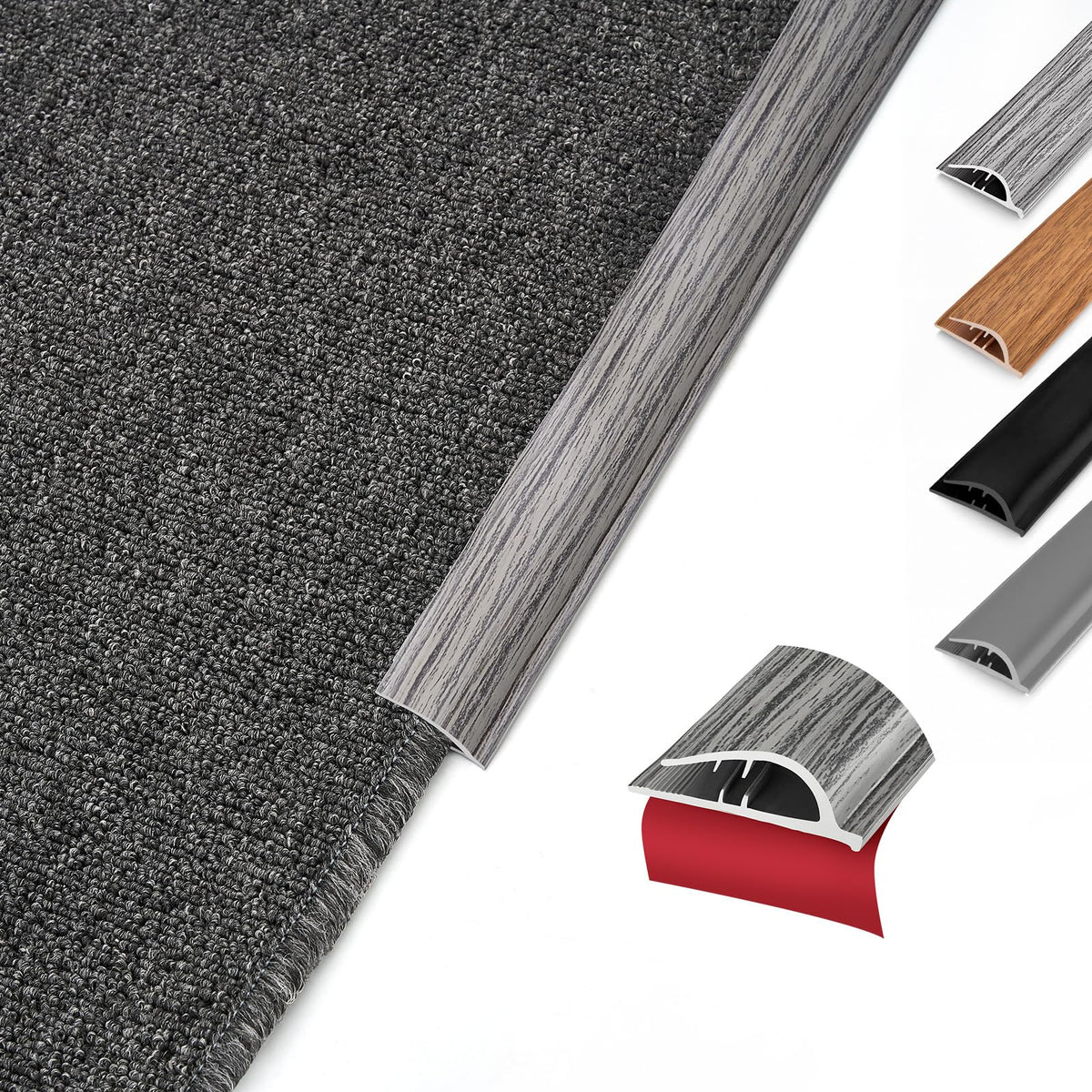 Flexible Carpet Edge Trim, Self-Adhesive Binding Rug Edge Protector 20Ft