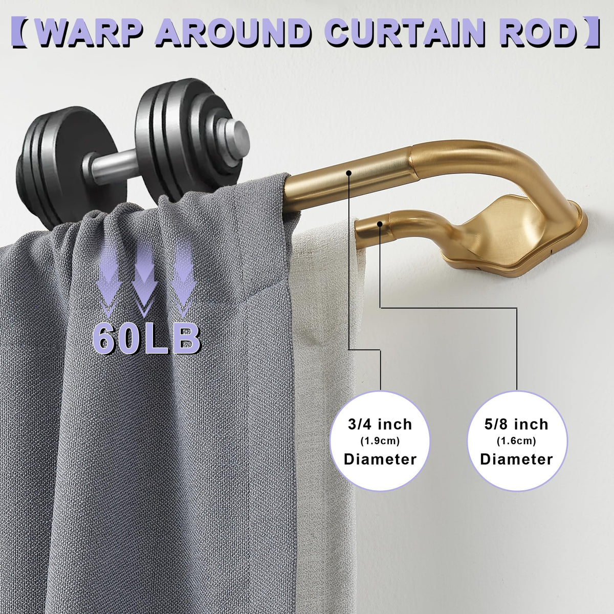 Lwiiom Gold Double Curtain Rods For Windows 28-48 Inch,Heavy Duty Double Curtain Rod with Aluminum Finials and Bracket,Adjustable Double Window Rods For Blackout Or Room Darkening Panels