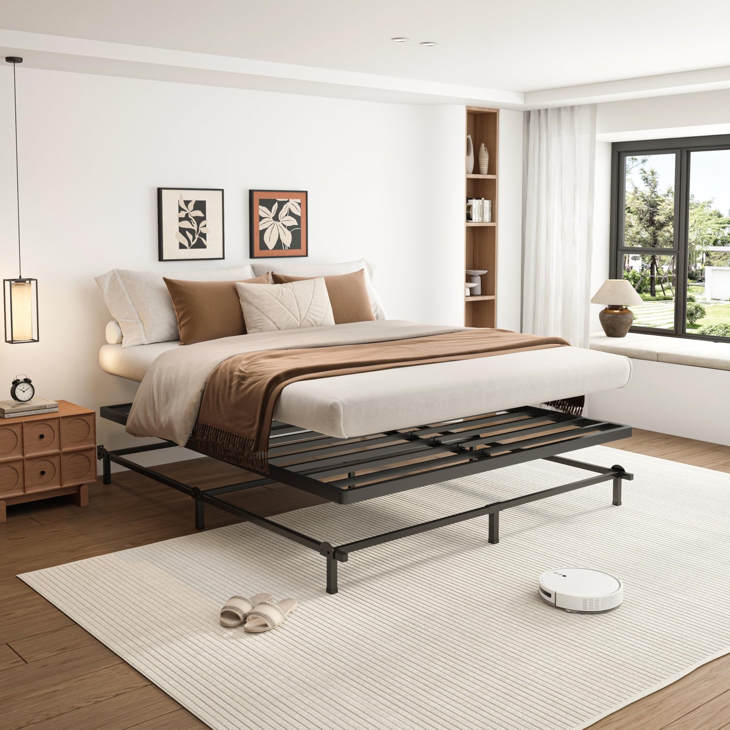 2 Inch Full Metal Box Spring with Round Corners, Low Profile bed slat