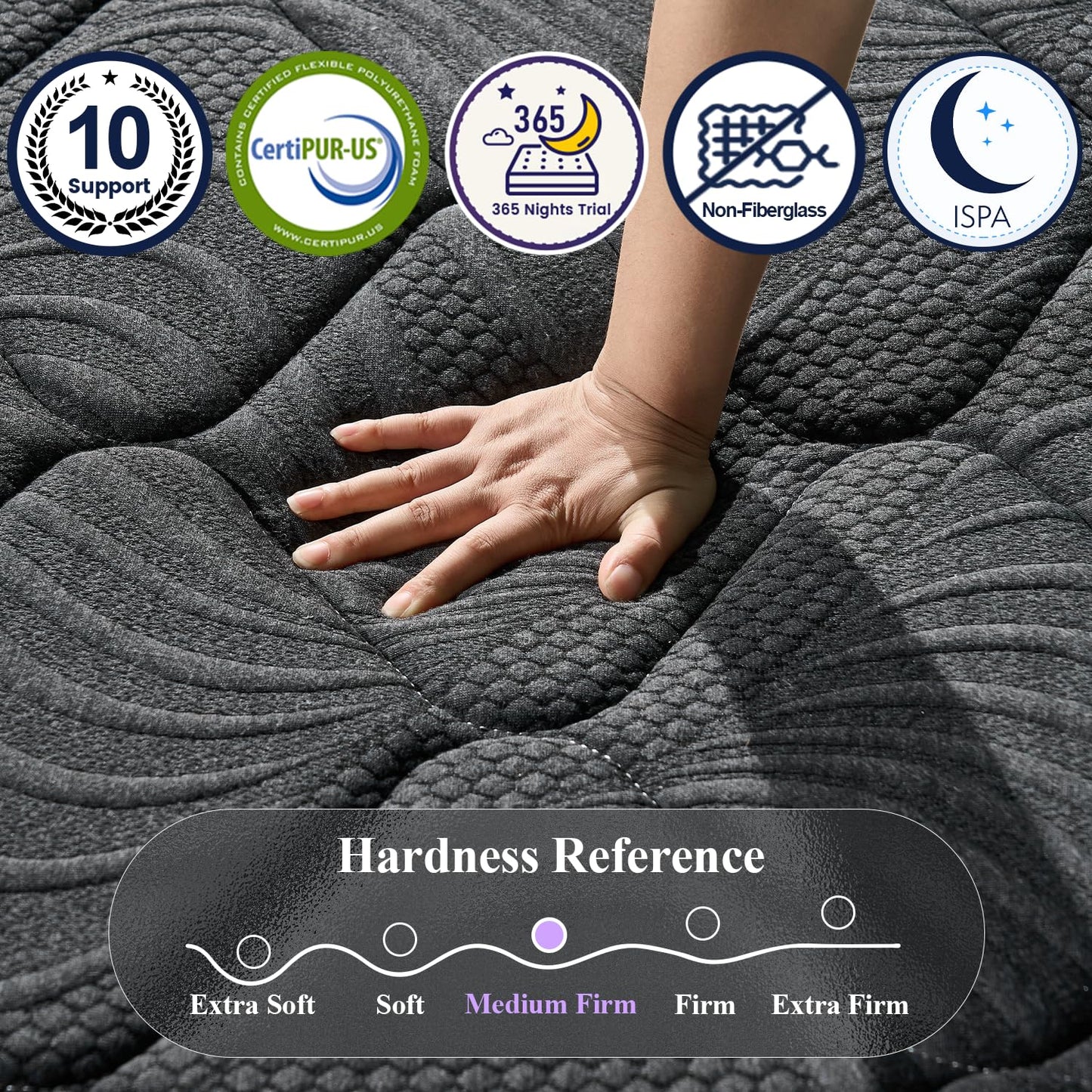 California King Size Mattress (Upgraded), 12 Inch Luxury Hybrid Cal King Mattress in a Box, Cooling Gel Memory Foam & Pocket Springs, Medium Firm, Back Pain Relief, Extra Edge Support, 365-Night Trial