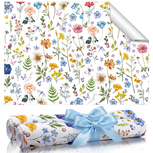 Bbto 20 Sheet Wildflower Scented Drawer Liner for Dresser Cabinet Liner