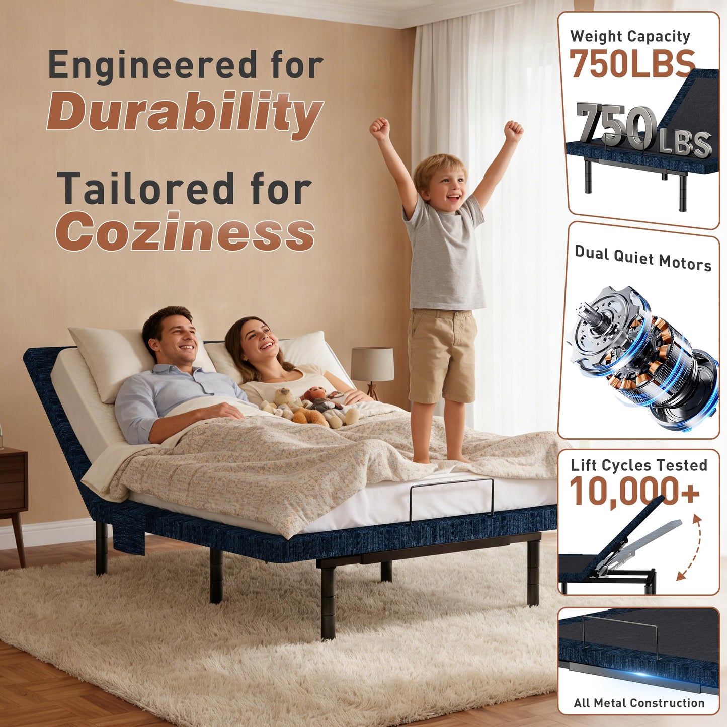 Zhumeiling Twin XL Adjustable Bed Base Quiet Motor Zero Gravity Anti-Snore