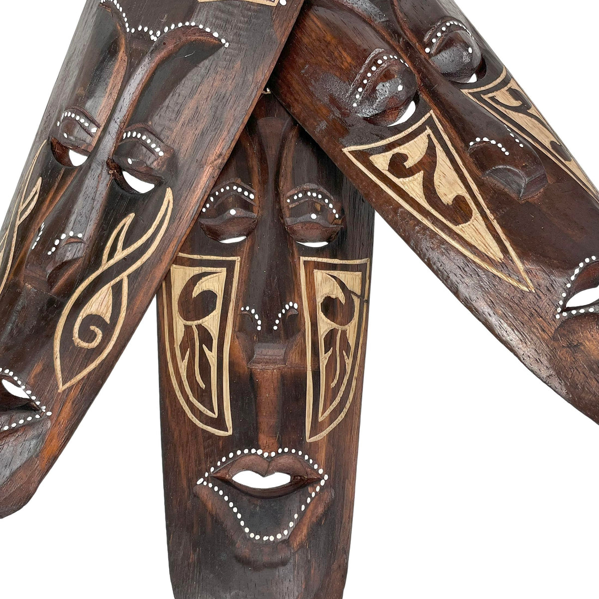 Zeckos Set of 5 African Animal Wall Masks, Hand-Carved Wood, 20 Inch