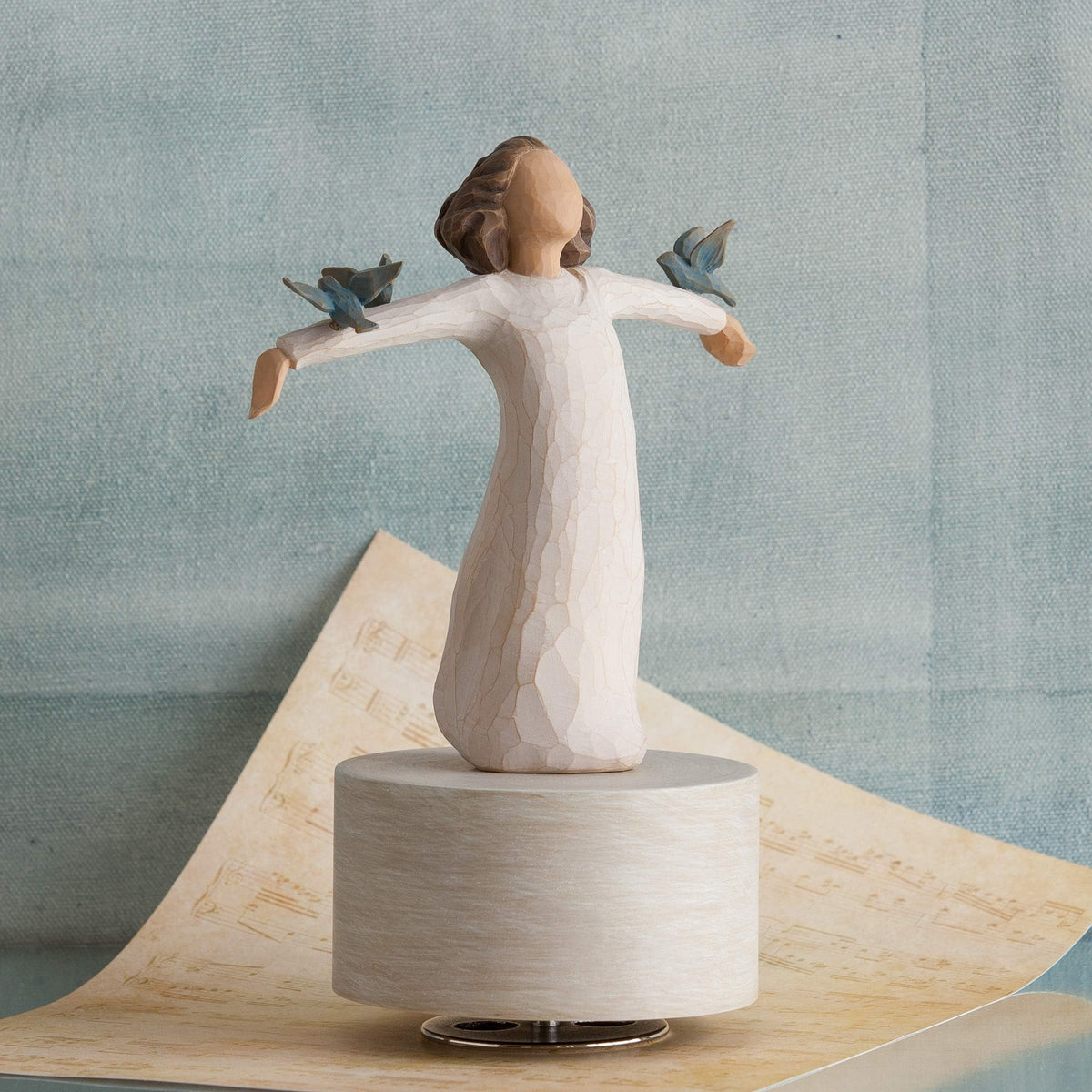 Willow Tree Happiness Musical, Rotating Sculpted Hand-Painted Figure