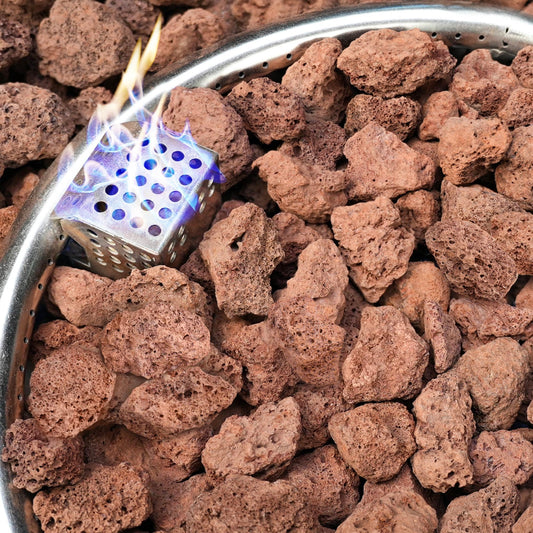 NUPICK 10lb Red Lava Rocks for Fire Pit, Volcanic Rock for Fireplace