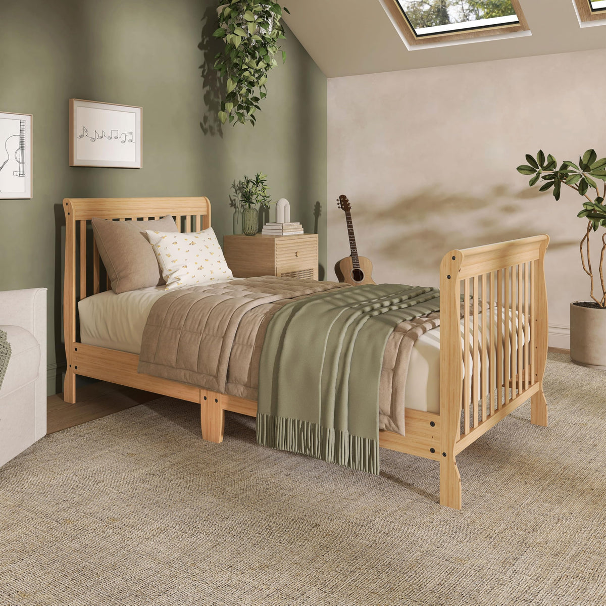 Dream On Me 4-in-1 Mini Baby Crib for Small Spaces, Aden, Natural