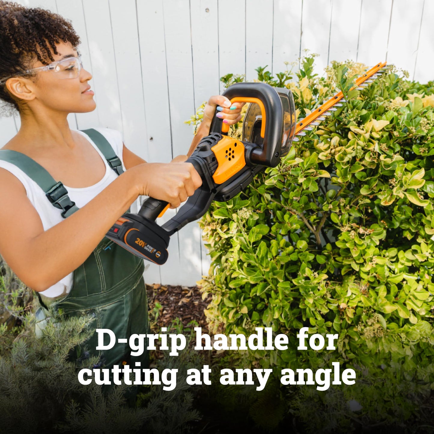 WORX 22" Cordless Hedge Trimmer, Electric Hedge Trimmer with Dual-Action Blades, Lightweight Bush Trimmer with 5.5 LBS, Battery & Charger Included, WG261