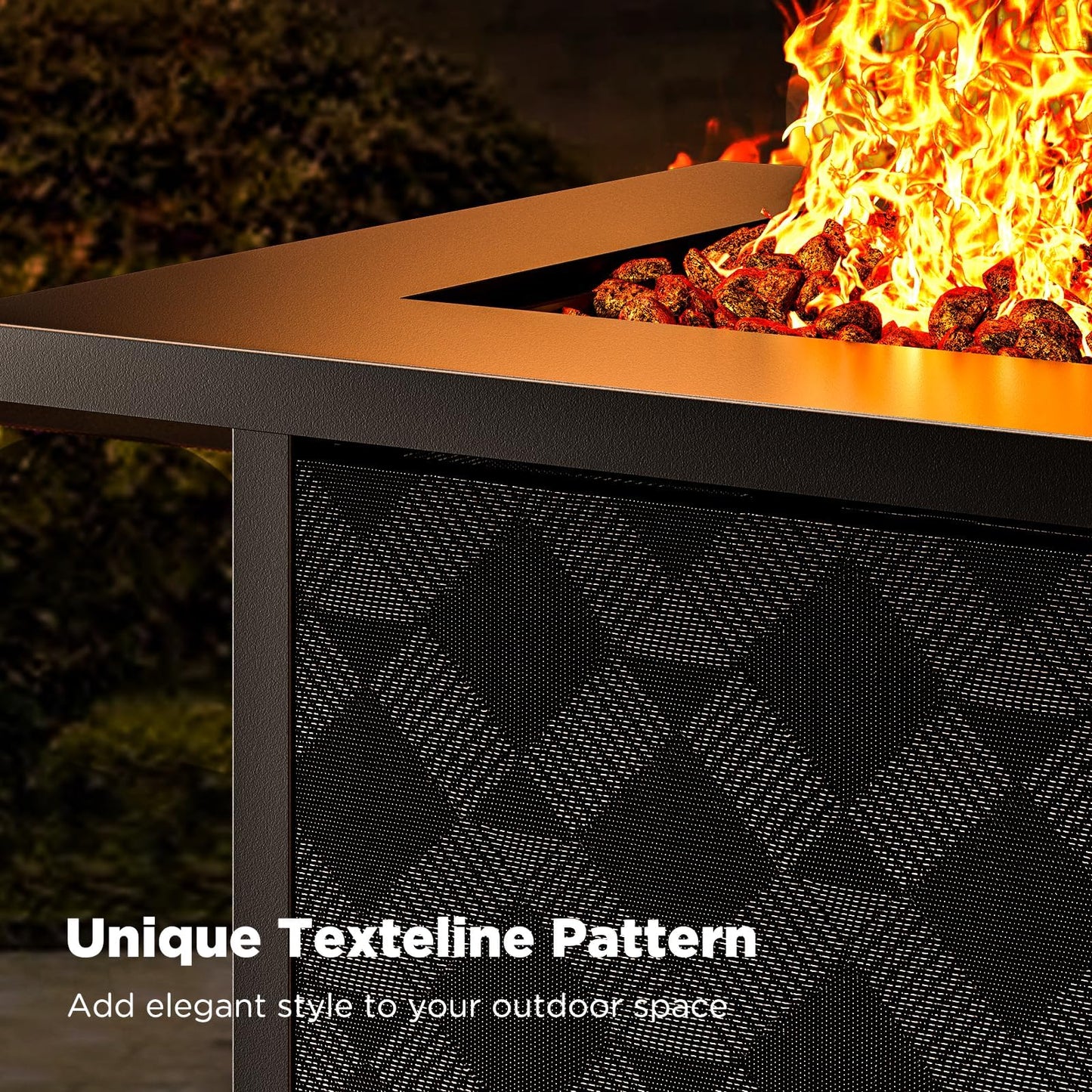Ciays 28Inch Propane Fire Pit Table, 50,000 BTU Outdoor Gas Fire Pit Table CSA-Certified for Outside Patio with Removable Lid and Lava Rocks, Add Warmth and Ambience to Parties, Backyard, Garden