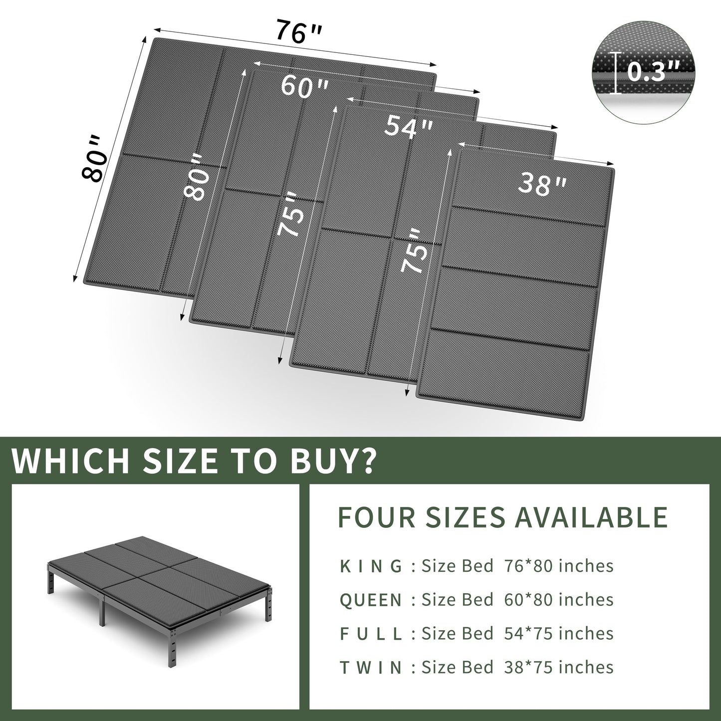 Dowiean Bunkie Boards Twin Size (75"x38"), 8mm Bed Boards to Stop Sagging