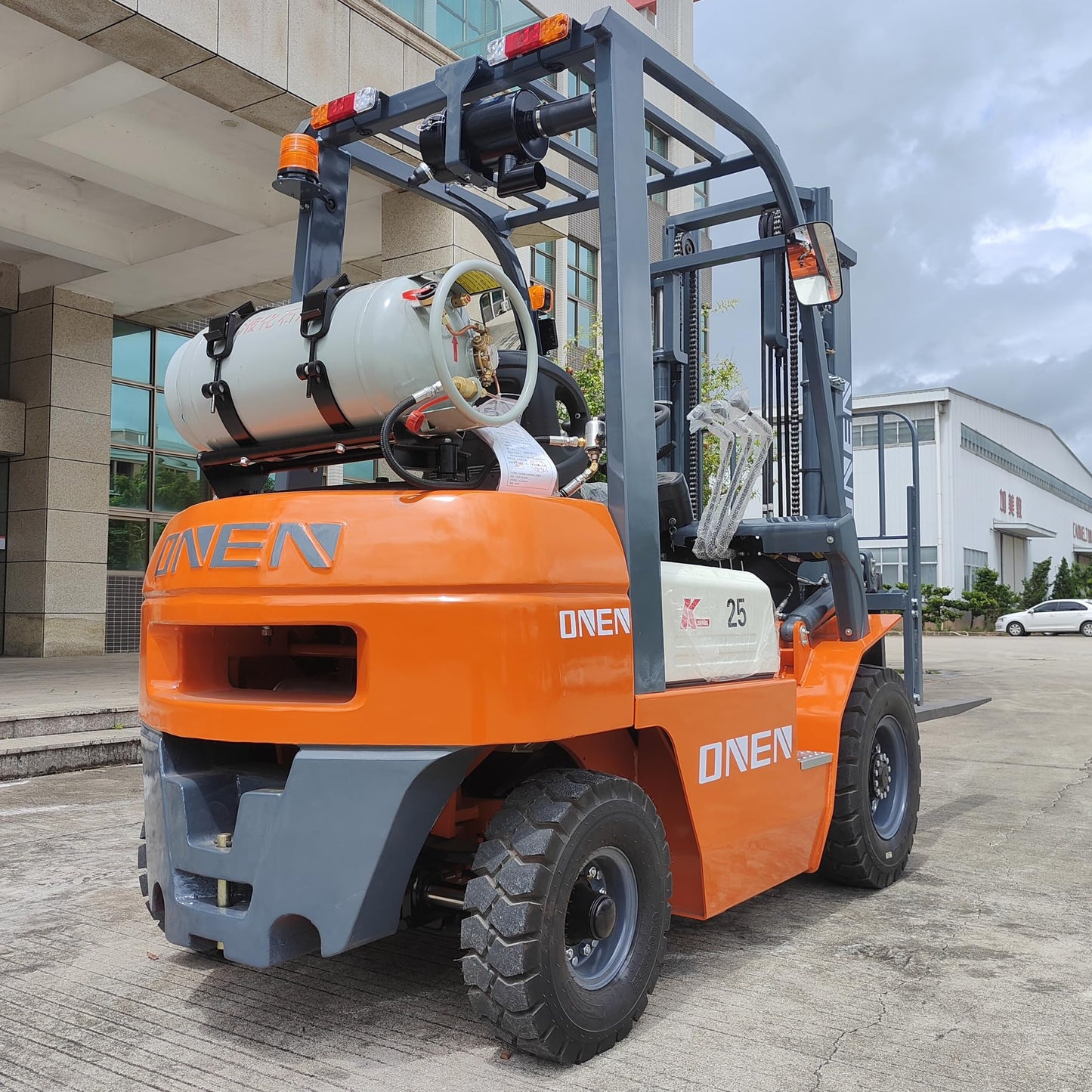 ONEN LPG Forklift 3.5 Tons 7716 LBS Capacity 42KW Dual-Fuel Engine Powered High-Lift Fork Lift 4.5m 14.76 ft Lifting Height Stacker 3500kg Pallet Lift Truck Material Handler with 4ft Length Forks