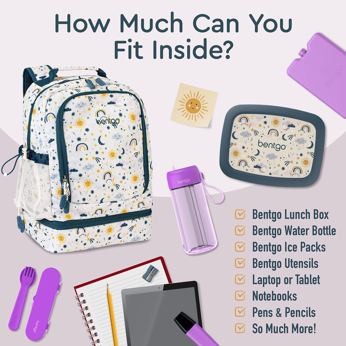 Bentgo Kids 2-in-1 Backpack & Insulated Lunch Bag with Padded Straps