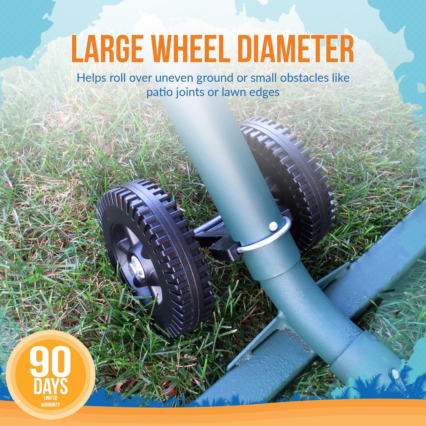 Island Umbrella All-Weather Outdoor Hammock Wheel Set – Universal 6-in Polypropylene Wheels – Fits Tube-Style Stands up to 2-in Dia., Powder-Coated Steel Bracket, Easy Assembly, Weather-Resistant