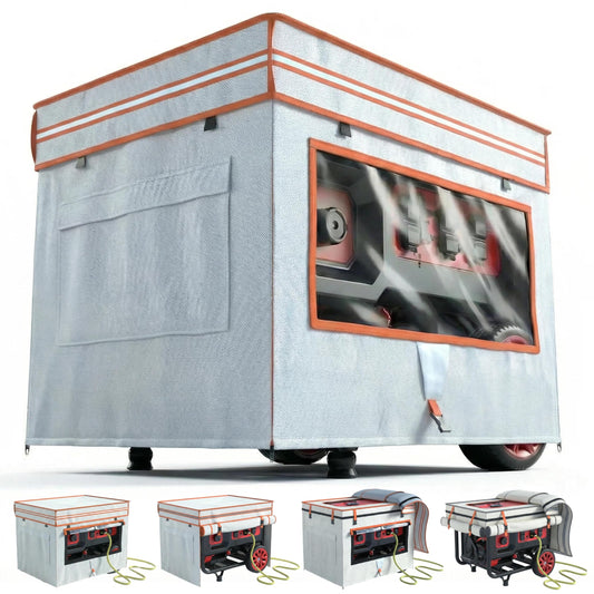 Generator Cover While Running - Heavy Duty Waterproof Generator Enclosure for Most 5000-10000 Watt Outdoor Portable Generators, Compatible with Predator, Westinghouse, Champion,32X24X24In. Beige