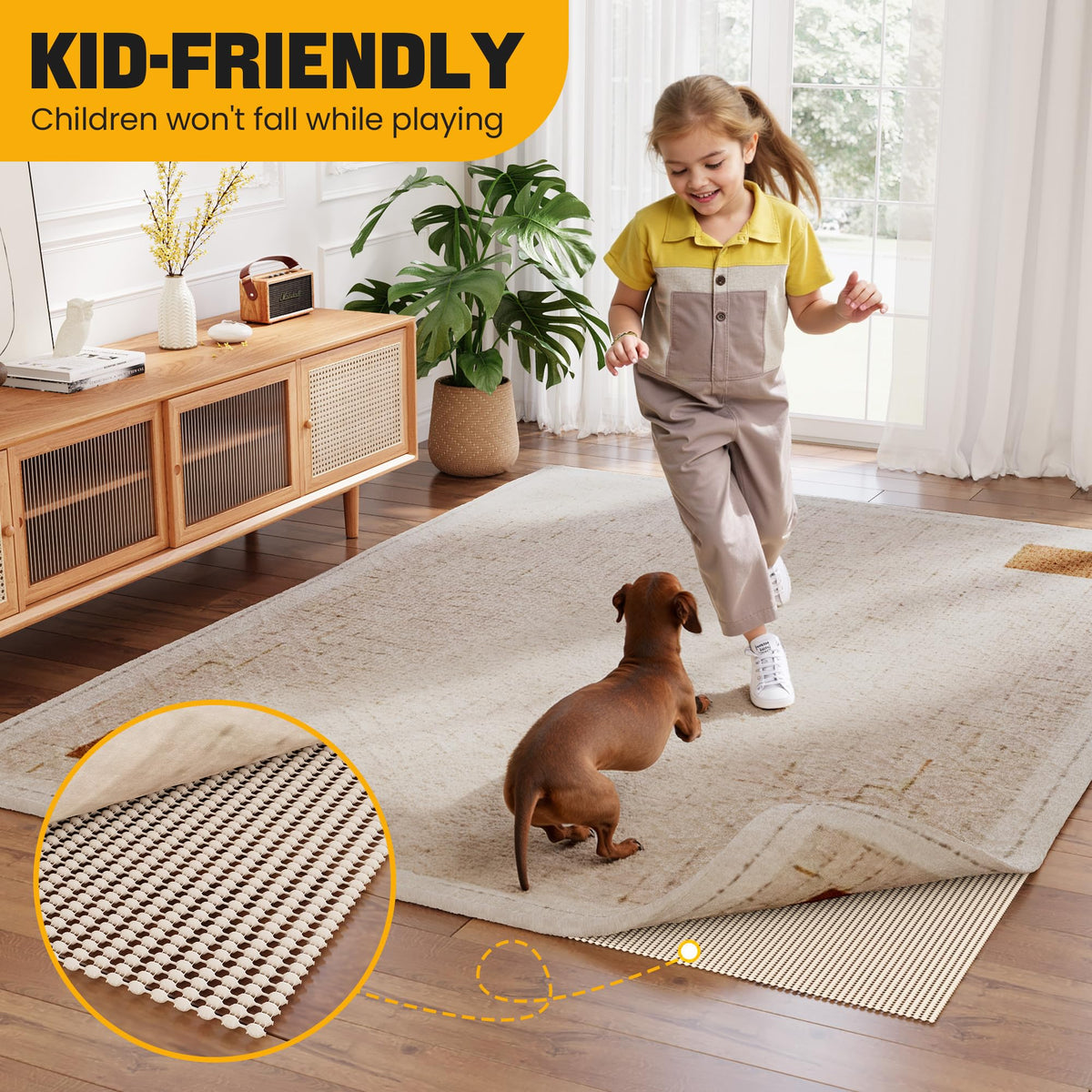 Jorvila Non-Slip Rug Pad Gripper 8x10 Ft
