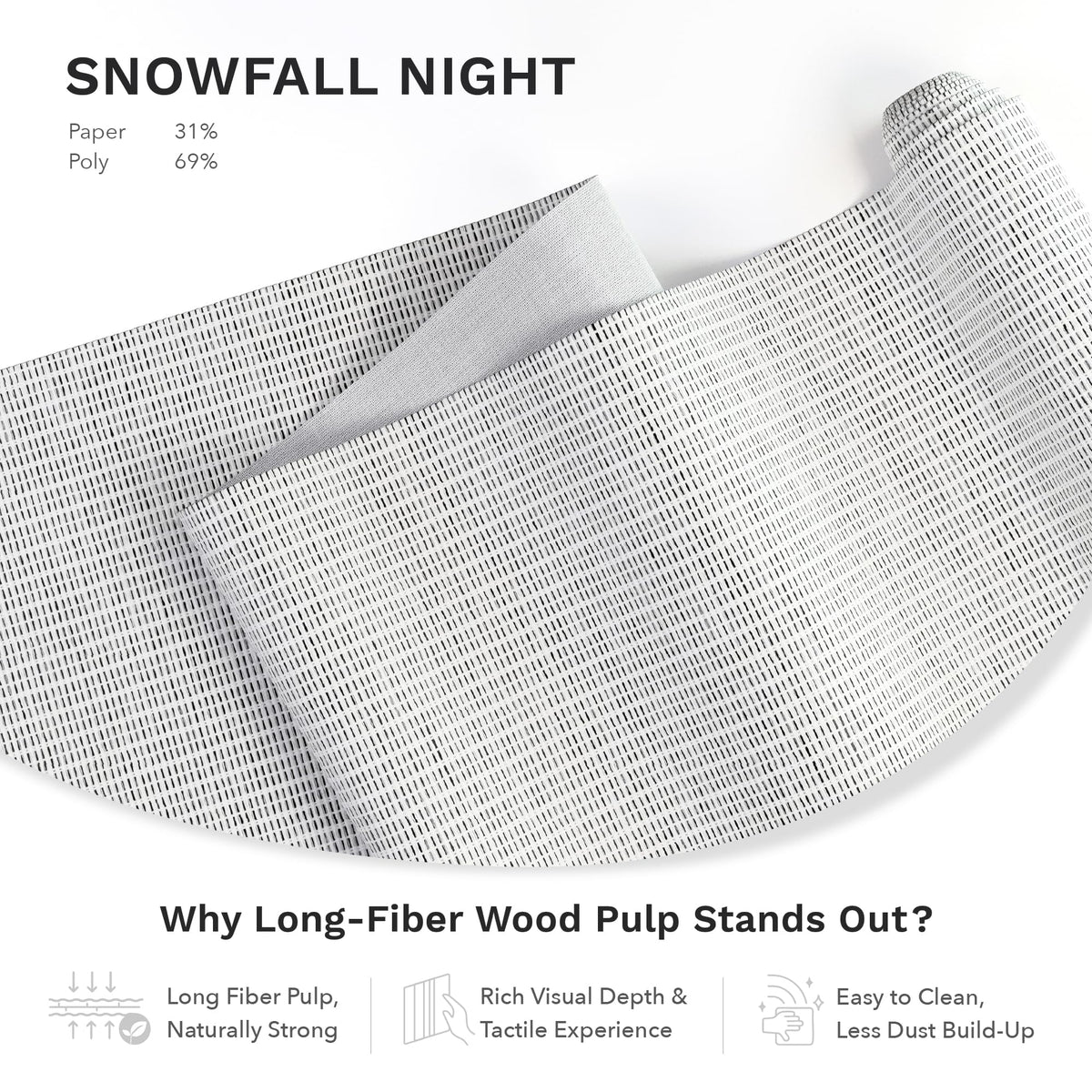 GoDear Design Blackout Sliding Door Blinds 45.8"-86" x 96", Snowfall Night
