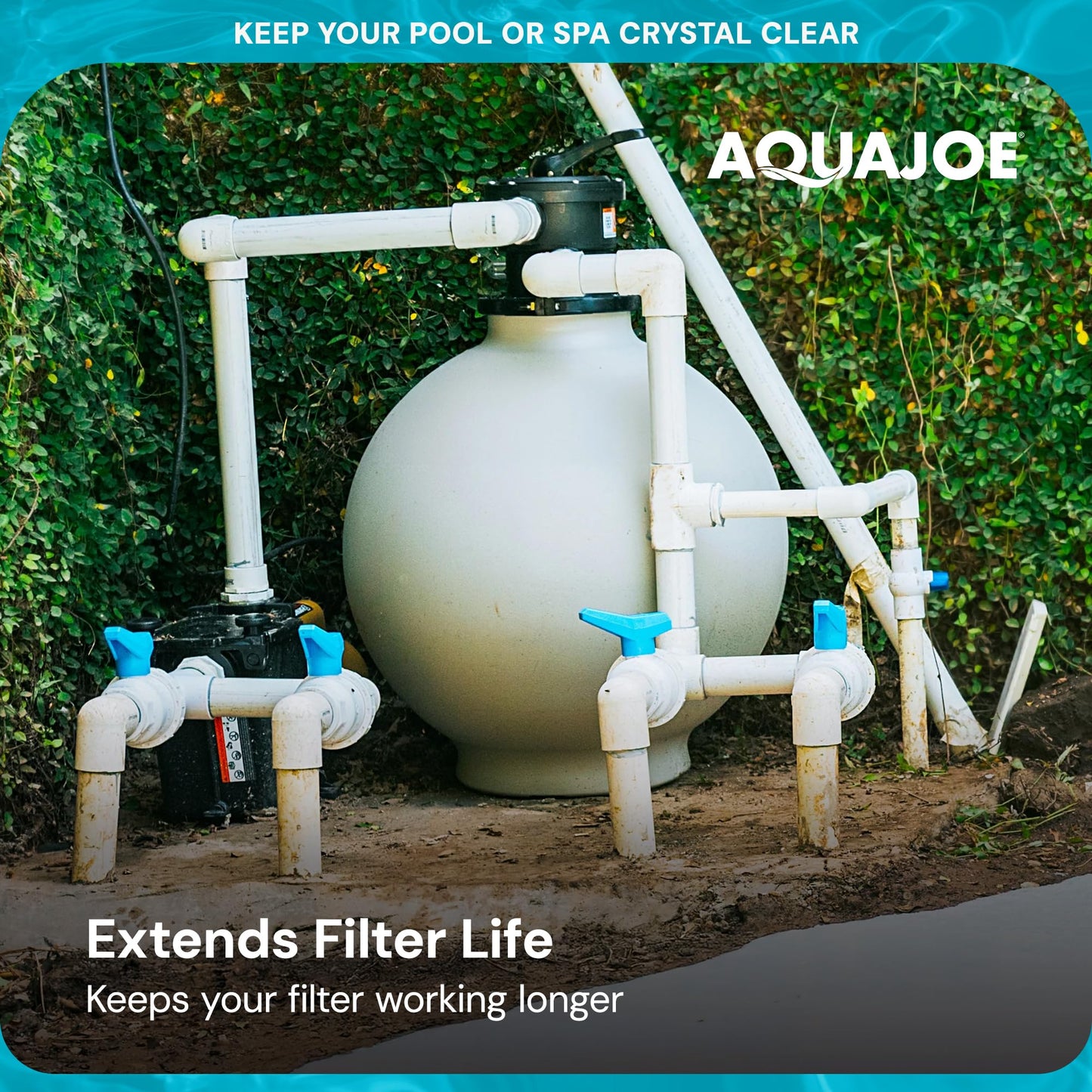 Aqua Joe Premium Pool & Spa Filter Sand, Natural Silica, 50 Lb Bag - Above Ground & Inground Swimming Pool System Accessory - Care, Cleaning & Maintenance, FLTSAND50