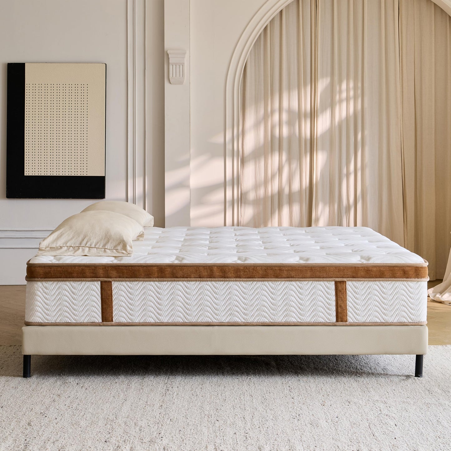 ZELBIO Full XL Hybrid Mattress, 12” Cooling Gel Memory Foam Mattress with Pocket Springs, Medium Firm, Breathable, Bed-in-a-Box