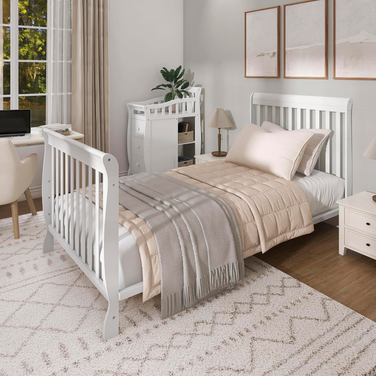 Dream On Me Jayden 4-in-1 Convertible Mini Baby Crib with 3 Drawer Changer