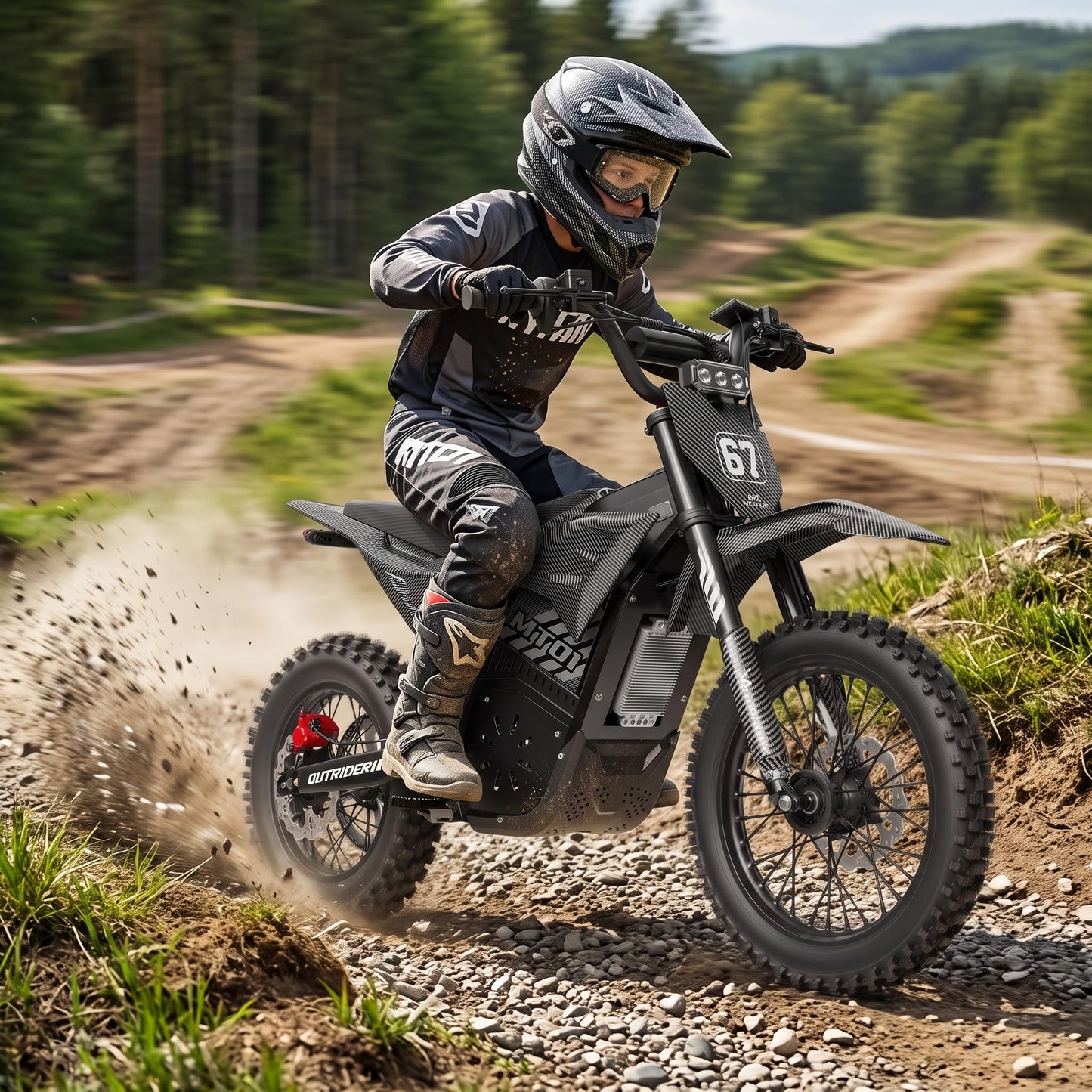 52V 28Ah Electric Dirt Bike for Adults & Teens — 5000W Peak Mid-Drive Motor, 330Nm Torque, Up to 50 MPH, Removable Battery 40-60 Miles, Hydraulic Brakes, IPX6 Waterproof, 150KG Max Load Off-Road Ebike