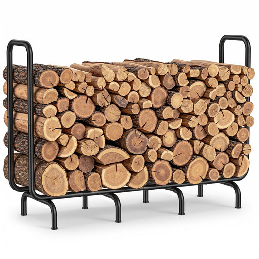 Josmimic 4.5FT Firewood Rack Outdoor, Heavy Duty Metal Wood Rack for Firewood Storage, Indoor Outdoor Log Holder for Fireplace, Patio, Deck, Backyard