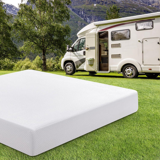 Short Queen RV Mattress 10 Inch with Tencel Cover, Premier Cooling Green Tea/Gel Memory Foam Mattresses in Box for Camper/Truck/Trailer, Medium Firm Bed-Mattress Made in USA, CertiPUR-US 75'' x 60''