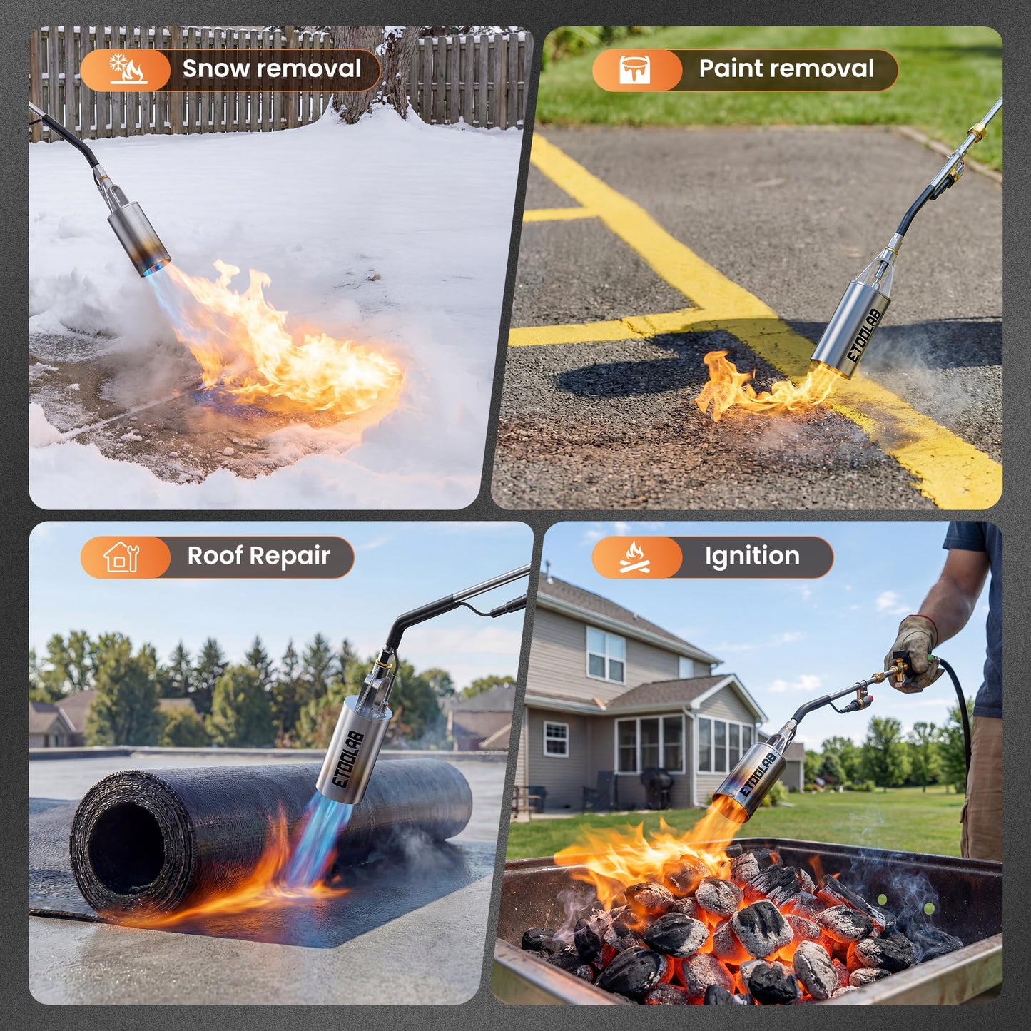 Propane Torch Weed Burner, 14FT Hose High Output Weed Torch with Self Igniter and Turbo Trigger, Heavy Duty Propane Weed torch for Weeding,Melting Snow,BBQ,Roof Asphalt Work