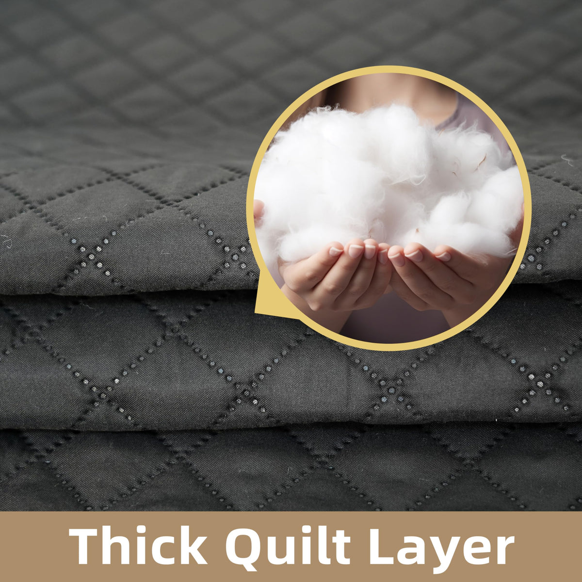 DriftAway Soundproof Thermal Insulated Quilted Curtain Liners for Bedroom Sound Barrier Blackout Cold Heat Noise Reducing Energy Saving 50 Inches by 80 Inches Grayish White Two Panels