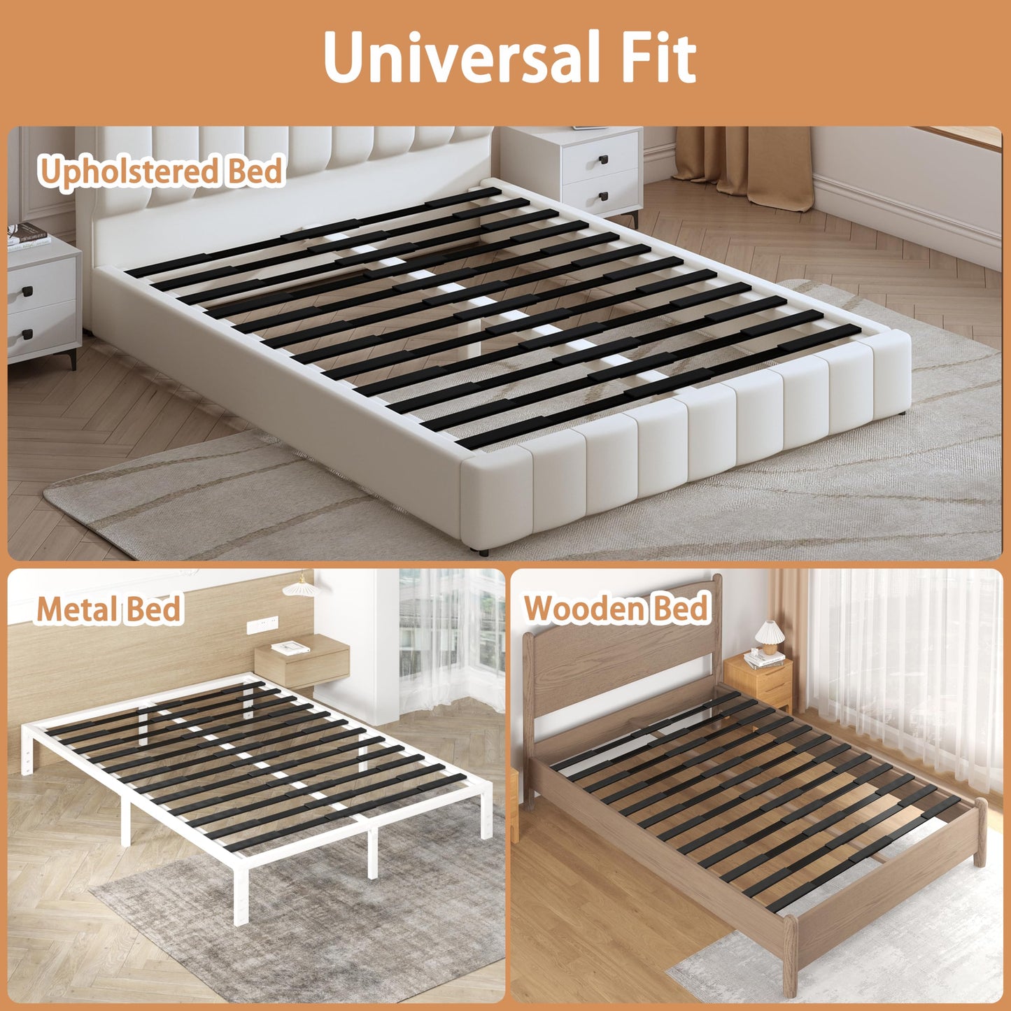 Debercu King Bed Slats Metal Universal Replacement Adjustable Slat Length