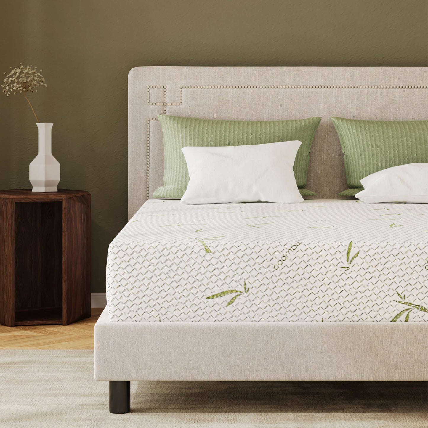 EGOHOME 8 Inch Twin Mattress, Cooling Green Tea Gel Memory Foam for Pressure Relief, Medium Plush, Fiberglass Free, Bed in a Box, CertiPUR-US Certified, Green
