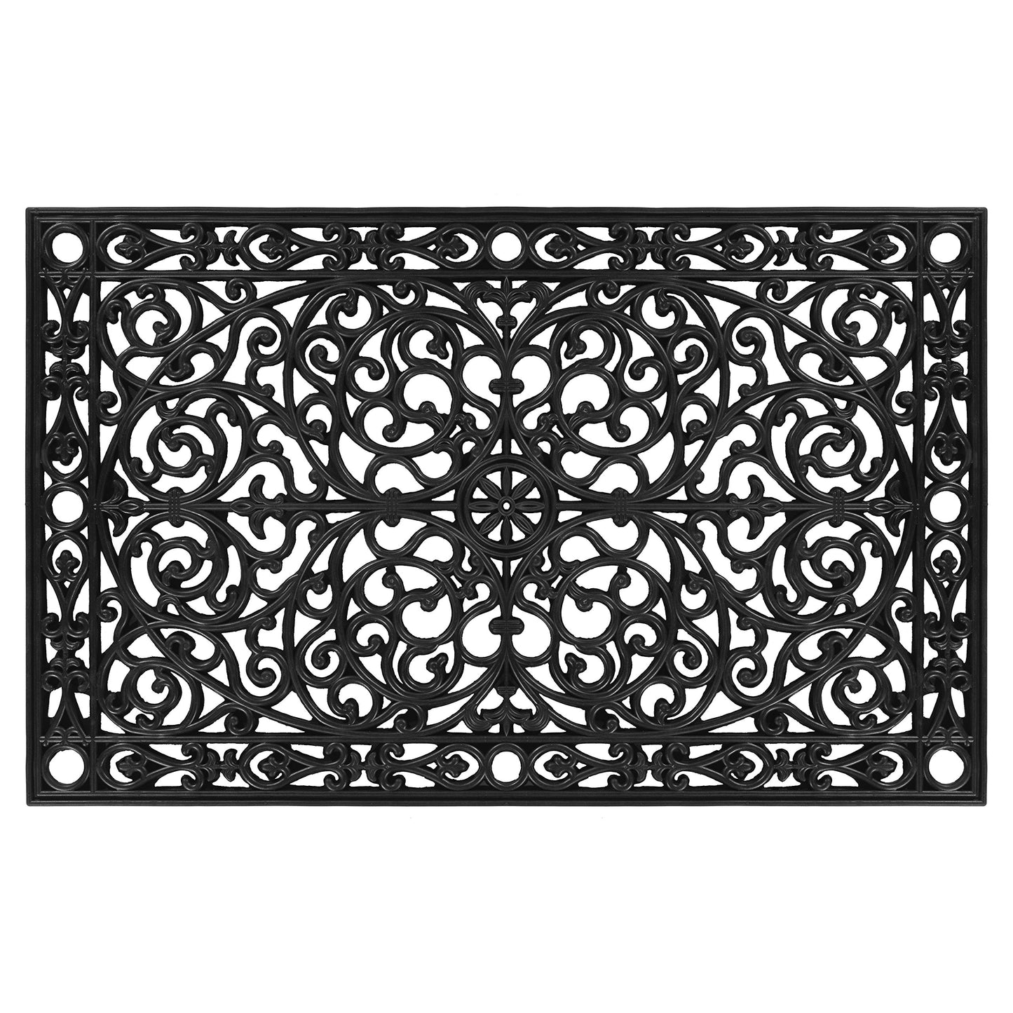Calloway Mills AZ900222436 Gatsby Rubber Doormat, 24" x 36", Black