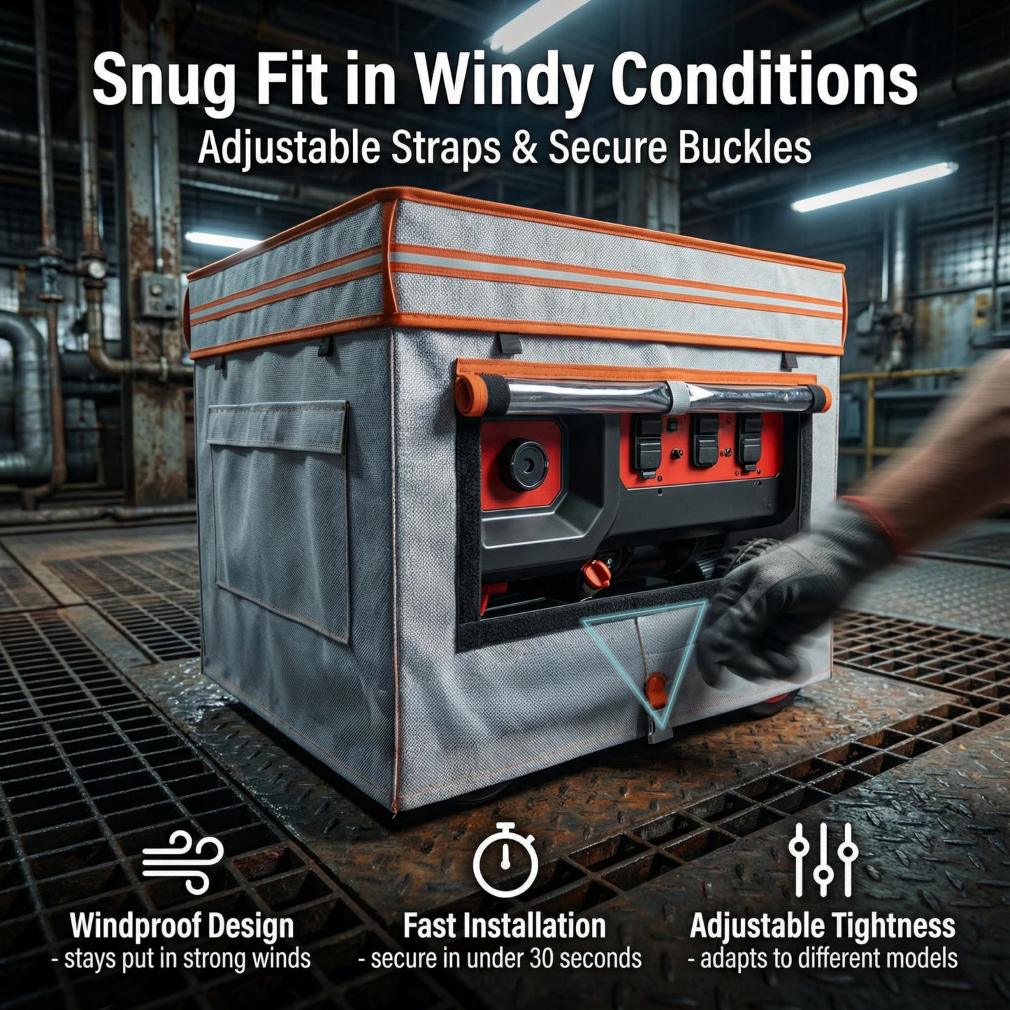 Generator Cover While Running - Heavy Duty Waterproof Generator Enclosure for Most 5000-10000 Watt Outdoor Portable Generators, Compatible with Predator, Westinghouse, Champion,32X24X24In. Beige