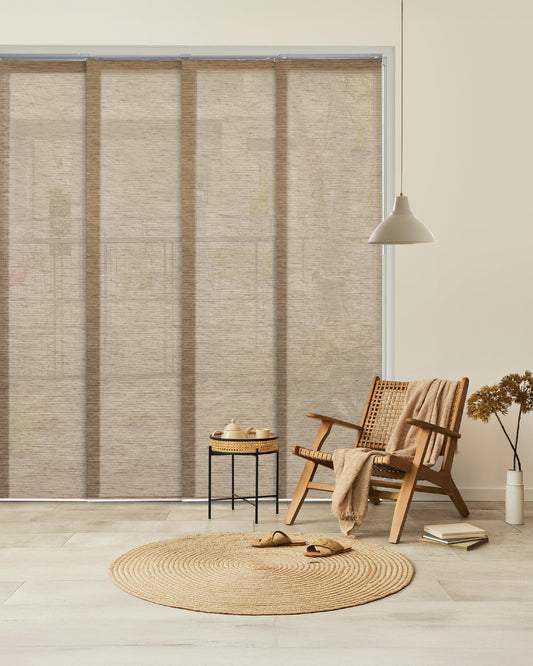 GoDear Design Jute Panel Blinds 45.8"-86" x 96", Yoga