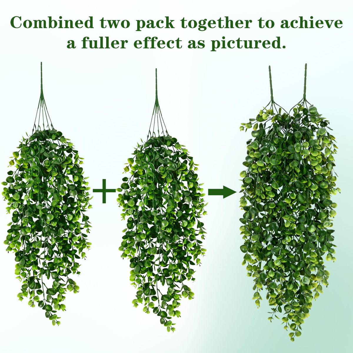 Waipfaru 4Pcs Fake Hanging Plants 2.7FT Fake Plants Fake Vines Greenery