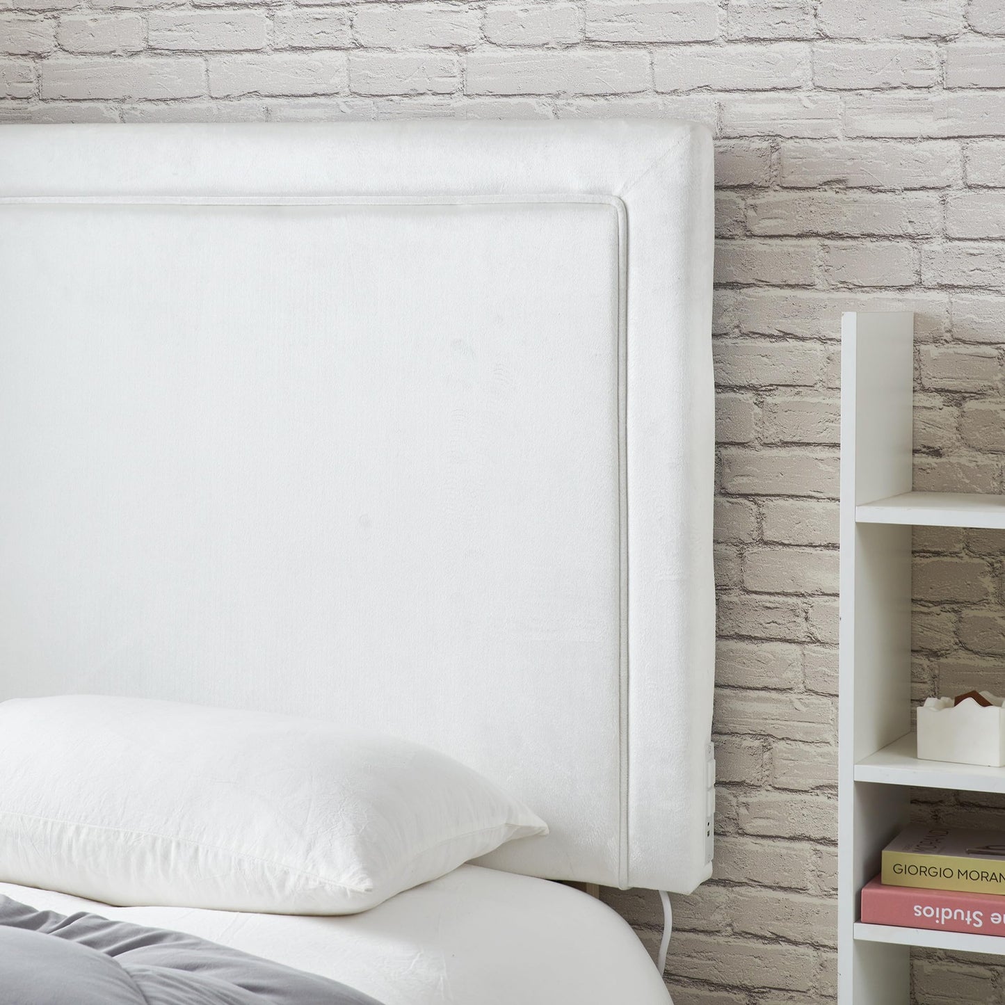 Tavira Allure® College Dorm Outlet Headboard with Legs - Corded - White