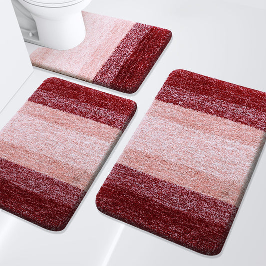 Arotive Microfiber U-Shaped Bathroom Rugs Sets 3 Piece, 24x16+30x20+24x20
