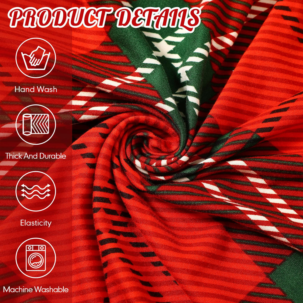 Peryiter 3 Pcs Milk Silk Spandex Couch Cover, Red Green Plaid