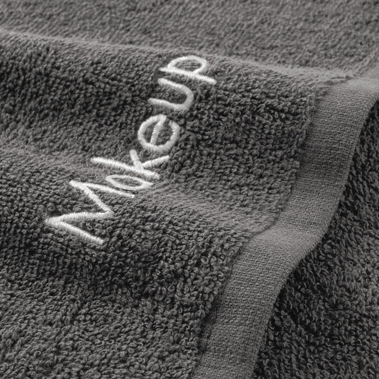 Arkwright Makeup Remover Fingertip Towels 6 Pack - 100% Cotton Face Towels, Soft Reusable Washcloths, Gentle Facial Cleansing for Waterproof Makeup, 11 x 17, Grey