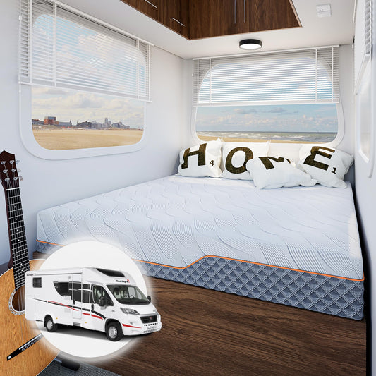 ESHINE Short King RV Mattress - 10" Hybrid RV Mattress, Shock-Absorbing and Pressure-Relieving, for RVs, Campers & Trailers
